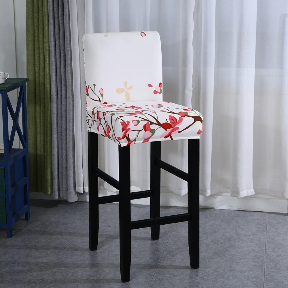 Bar Stool Chair Cover with Backs Stretch Printed Chair Slipper Cover for Club Housse De Chaise - La Casa de la Funda
