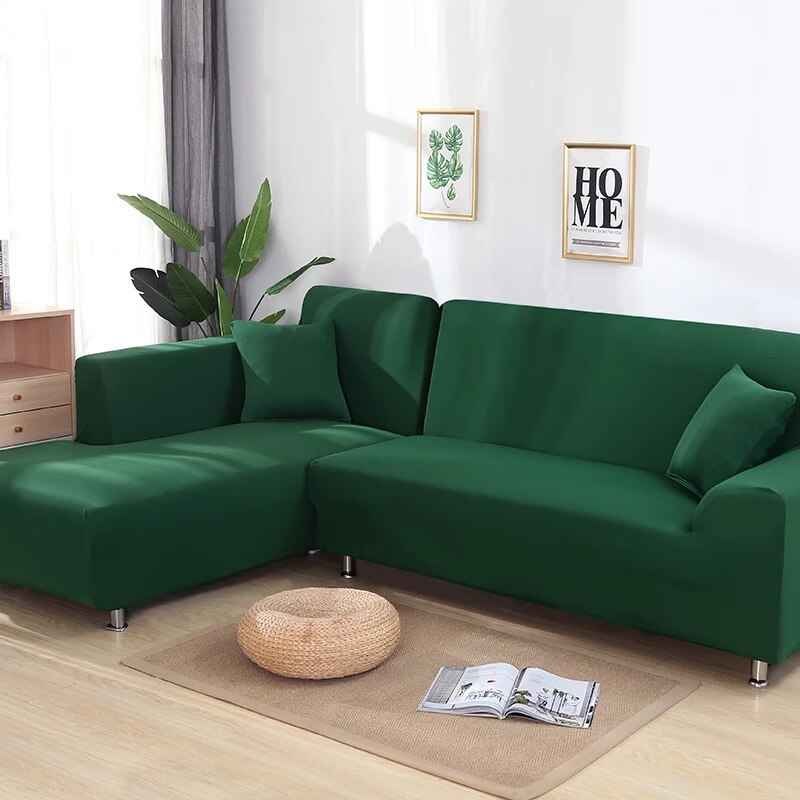 Funda de sofá elástica de colores - Lola (comprar 2 fundas para Sofá Chaise Longue)