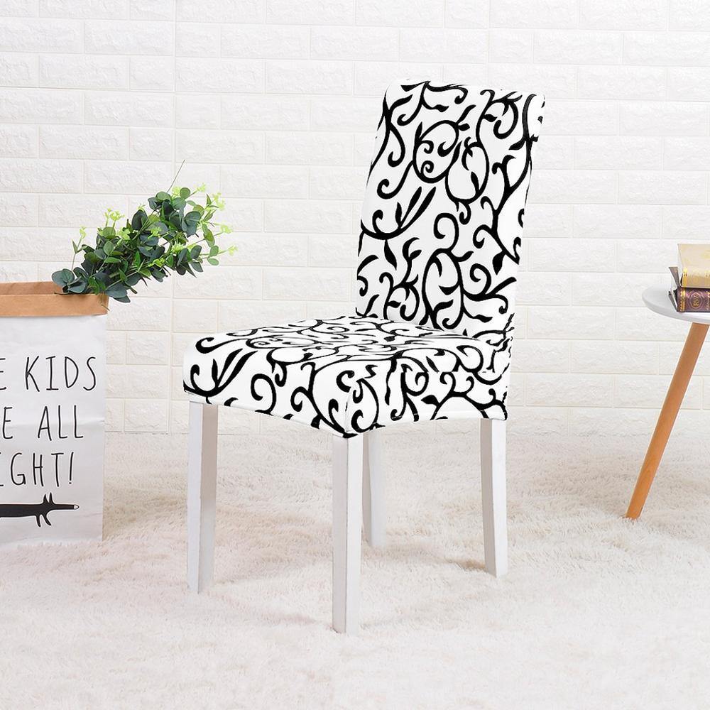 Dinning Chair Cover Stretch Elastic Printing Office Slipcovers Chair Seat Covers For Dining Room Kitchen Wedding Banquet Hotel - La Casa de la Funda