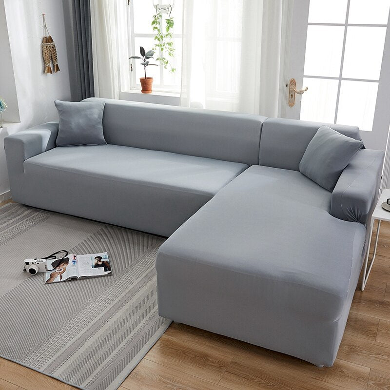 Funda de sofá elástica de colores - Lola (comprar 2 fundas para Sofá Chaise Longue)