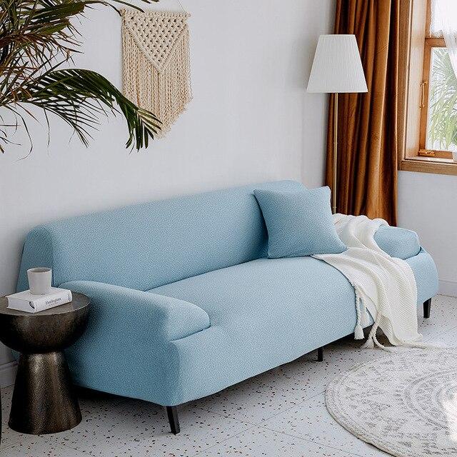 Housse de canapé waterproof Safia - 12 coloris différents Atelier de la housse Bleu clair 1-seat-S-90-140cm 