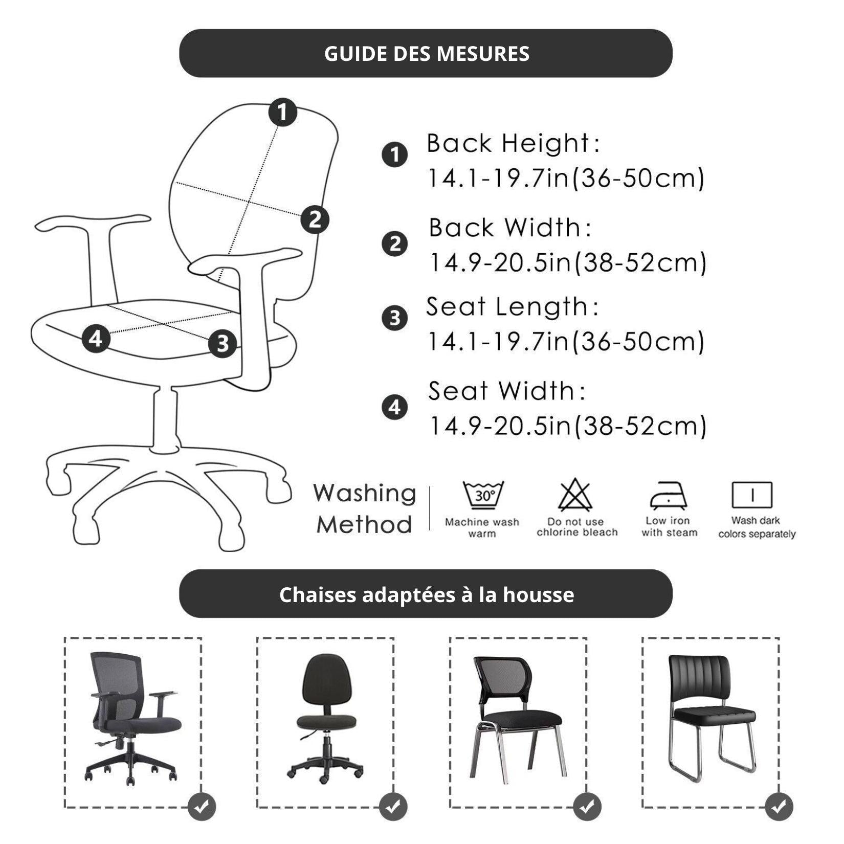 Housse de chaise de bureau imperméable - Azalea - Atelier de la housse