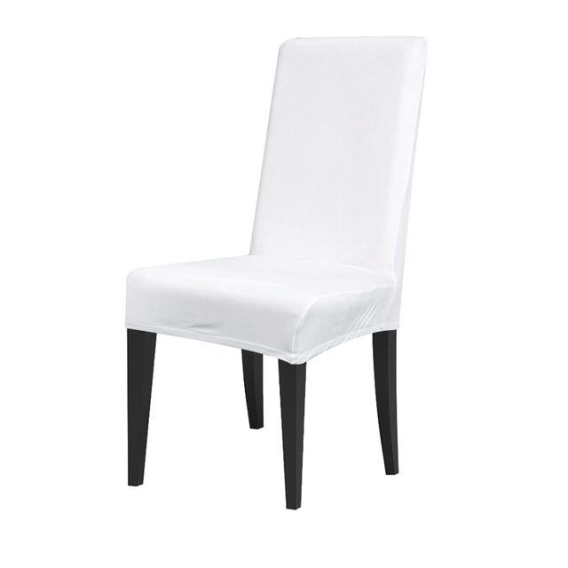Housse de chaise velours Enzo - toucher velours - 14 couleurs différentes Chaises Atelier de la housse Blanc Universelle 