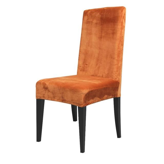 Housse de chaise velours Enzo - toucher velours - 14 couleurs différentes Chaises Atelier de la housse Orange Universelle 