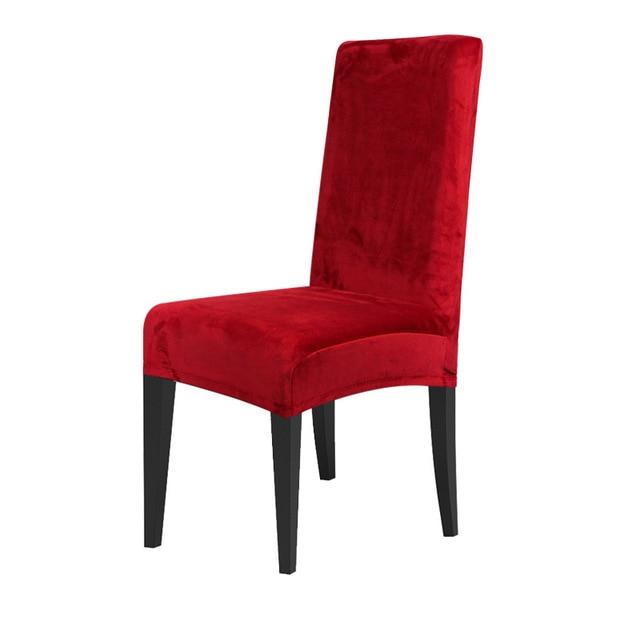 Housse de chaise velours Enzo - toucher velours - 14 couleurs différentes Chaises Atelier de la housse Rouge Universelle 