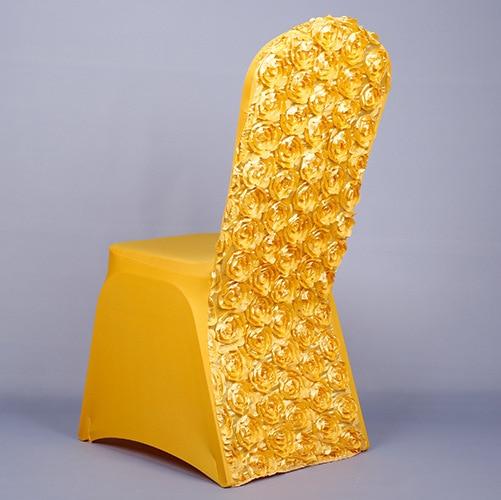 Housses de chaise de mariage Lou - Forme 3D - 9 coloris différents Atelier de la housse Jaune 