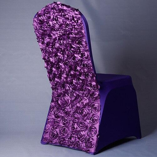 Housses de chaise de mariage Lou - Forme 3D - 9 coloris différents Atelier de la housse Violete foncé 