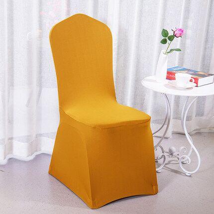 Housses de chaise unis mariage Linda - 15 coloris différents Atelier de la housse Moutarde Lot de 10 