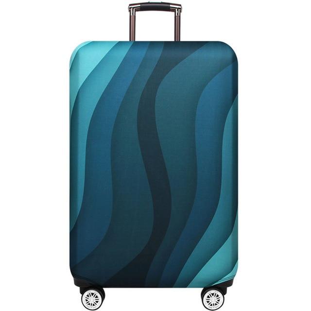 Housses de valise design Elias - 17 coloris différents Atelier de la housse Bleu effet vague M 